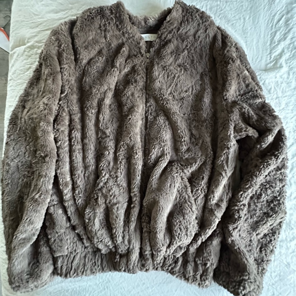 Cozy Faux Fur Sweater - Brown